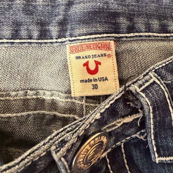 True Religion Joey super T low-rise flare jeans flap pockets & twisted inseam - Picture 6 of 8